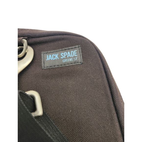 Jack Spade Greene Street Canvas Laptop Briefcase Messenger Bag Mens Brown Blue - Picture 8 of 12